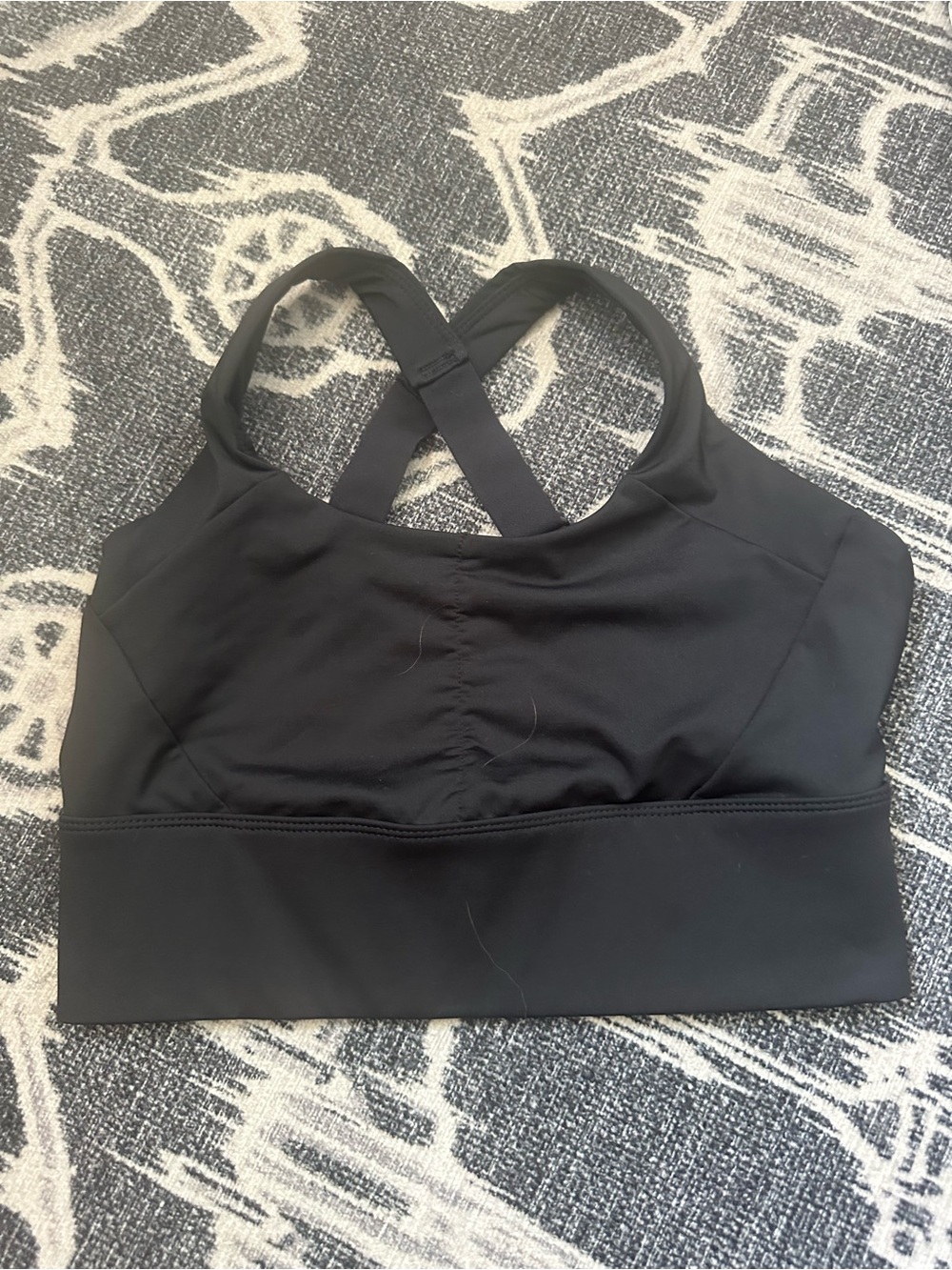 Women's Handful Black Cross-Back Medium Support Sports Bra